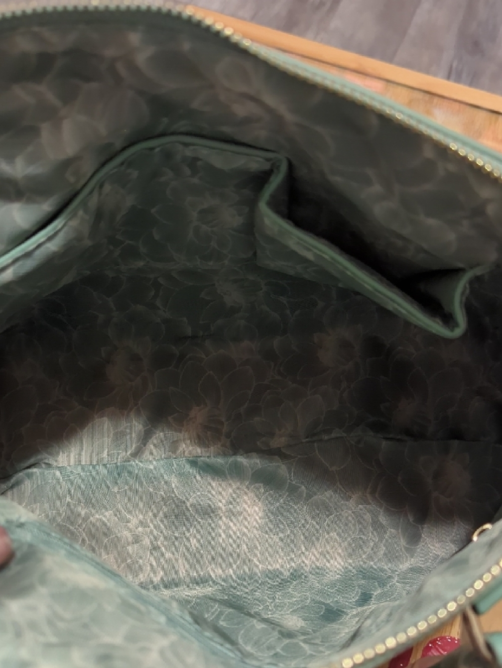 jm Mint Dome Satchel Crossbody with Detachable Strap and Gold Trim - Picture 3 of 5